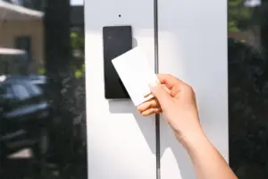 Card access reader with a access card