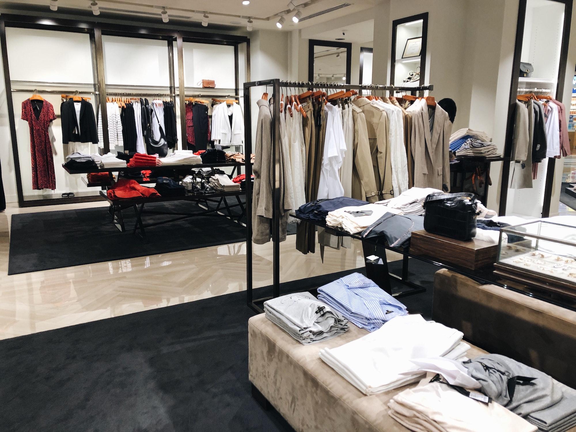 Retail clothing shop minimalistic interior